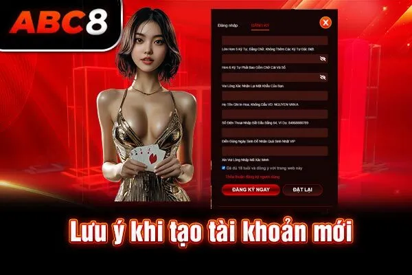 Lưu ý khi tạo tài khoản mới